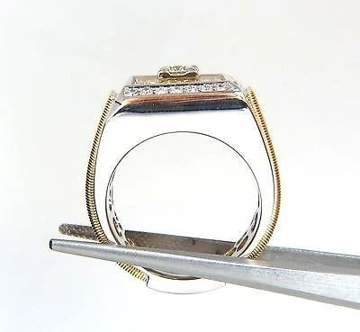 18kt mens .60ct diamond ring coil wrap 3d tourbillon still life deco 10002** - 4