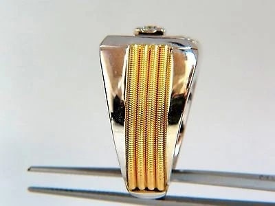 18kt mens .60ct diamond ring coil wrap 3d tourbillon still life deco 10002** - 5