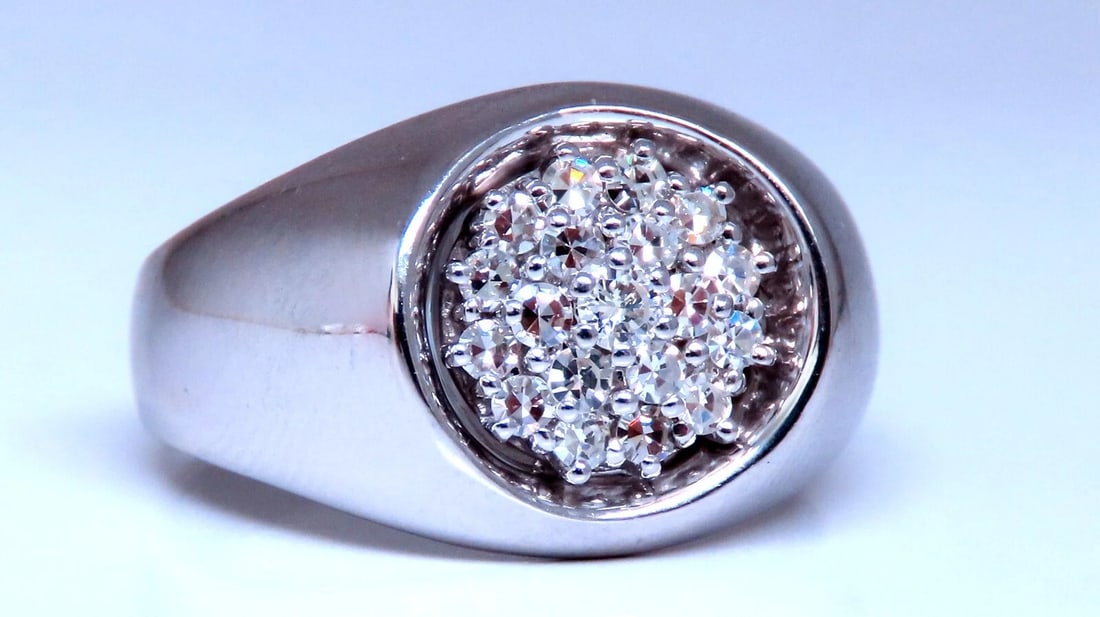 .78ct Natural Round Diamonds Signet Style Ring 14kt. Gold** - 2