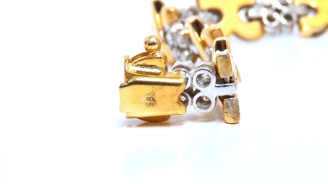 2ct Natural Diamonds X Link Bracelet 14kt gold two toned 7 1/4** - 4
