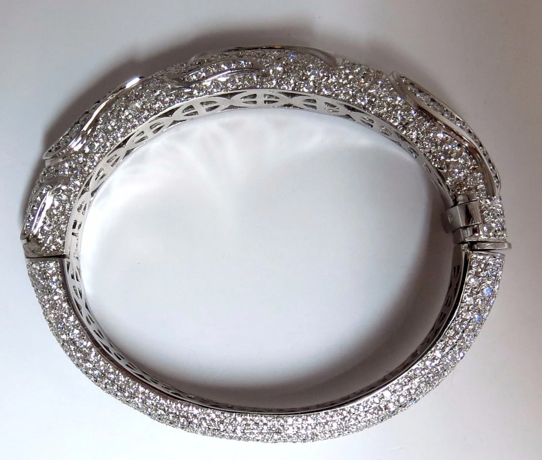 14.02ct natural diamonds eternity encrusted bangle bracelet 18kt Glam** - 10