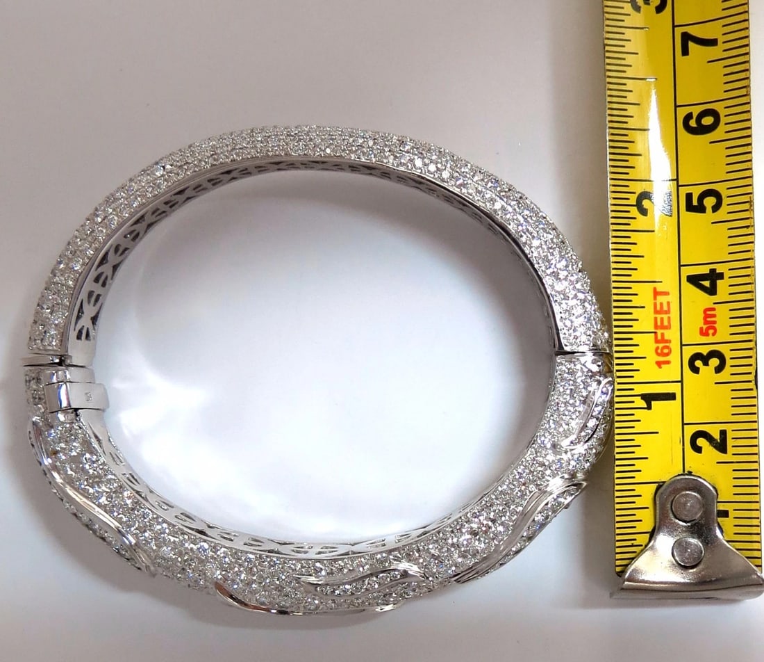 14.02ct natural diamonds eternity encrusted bangle bracelet 18kt Glam** - 12