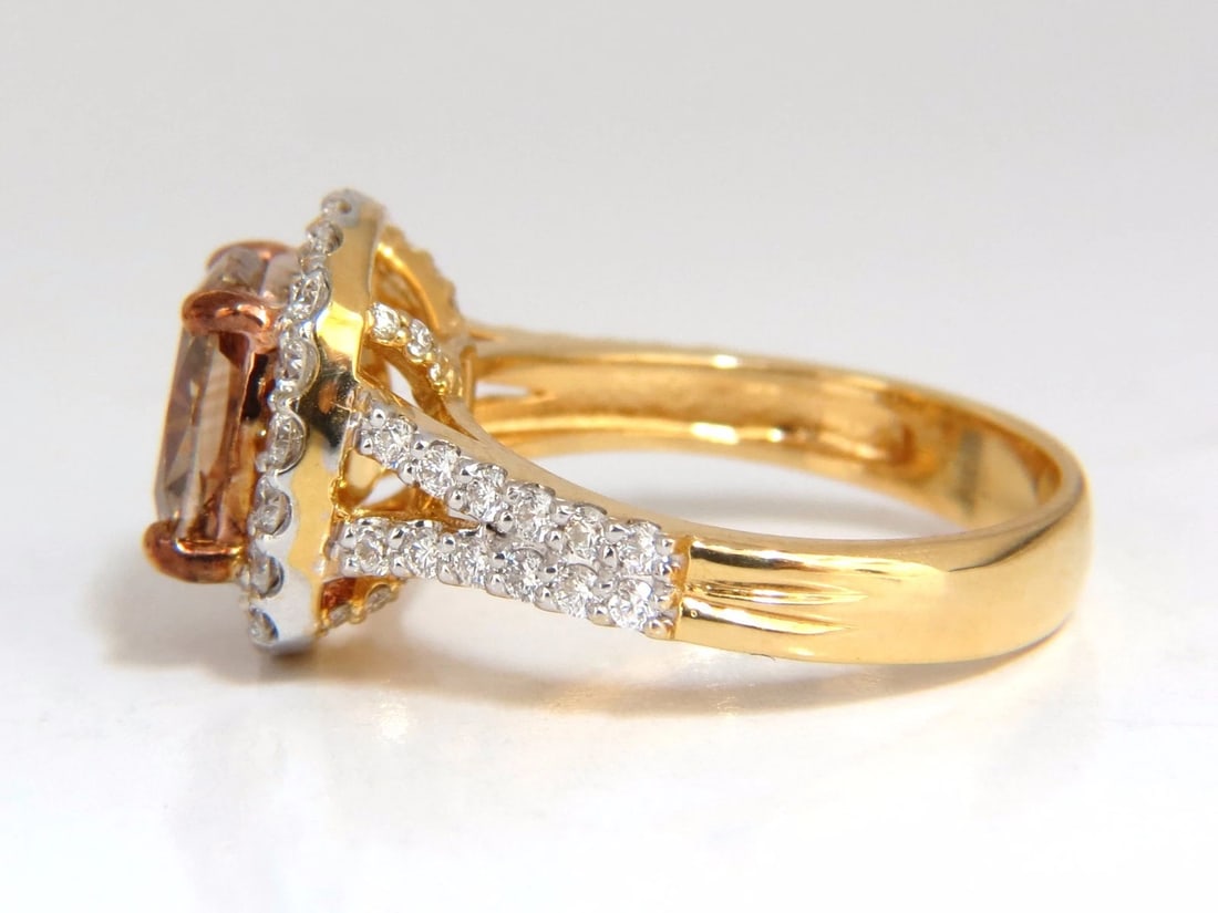 GIA certified 2.23ct Fancy Brown Yellow Diamond ring Halo Cluster 18kt 10677** - 5