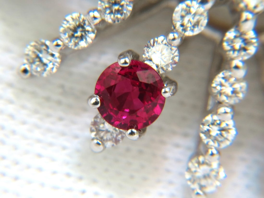 5.75CT NATURAL GEM RUBY DIAMOND 3D STAR BURST PEARL PENDANT ** - 5