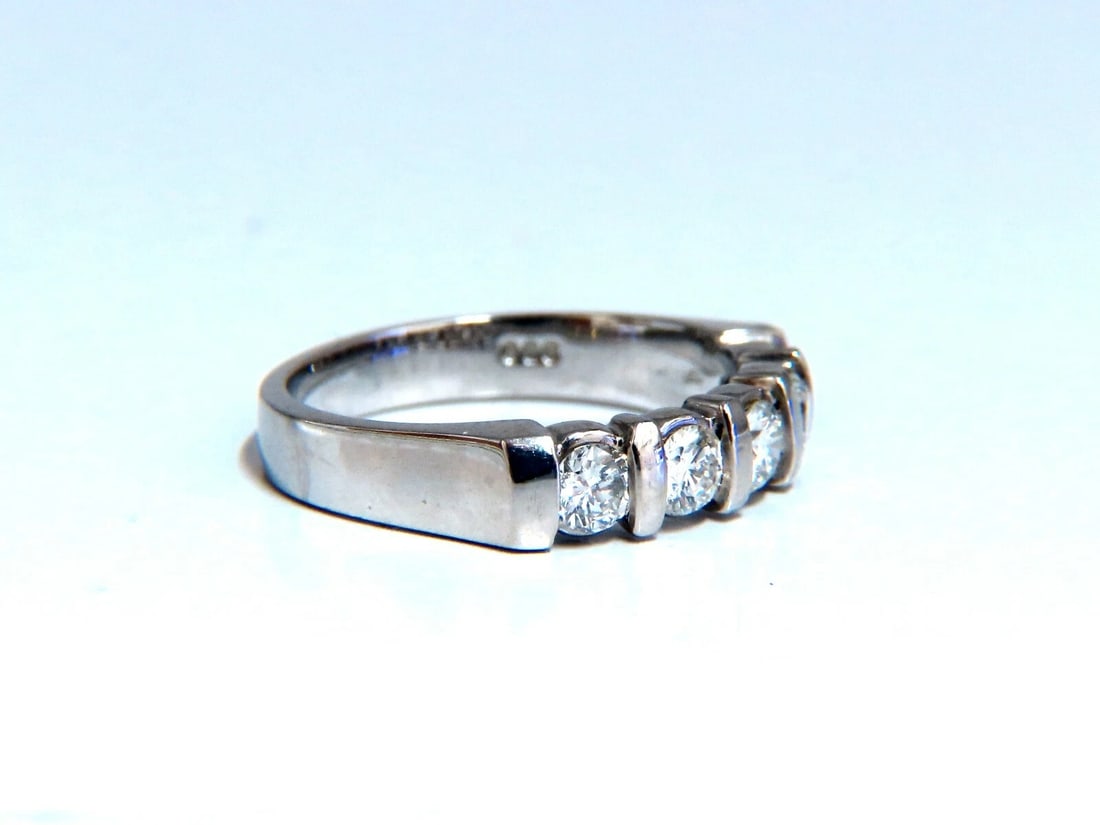 .75ct Natural Round Diamonds Channel Bar Ring 14kt** - 2