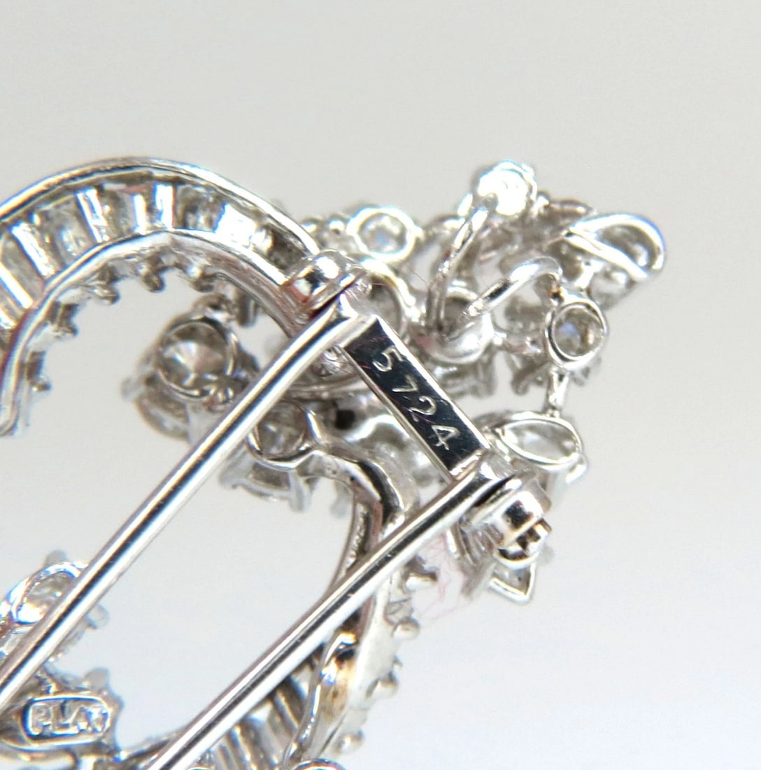 5.00ct Diamonds cluster brooch pendant pin Platinum Estate Cluster Cocktail** - 3