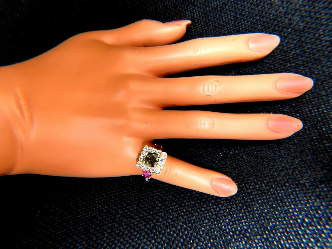 GIA Certified 3.48 carat natural color change alexandrite Ruby diamond ring *v - 8