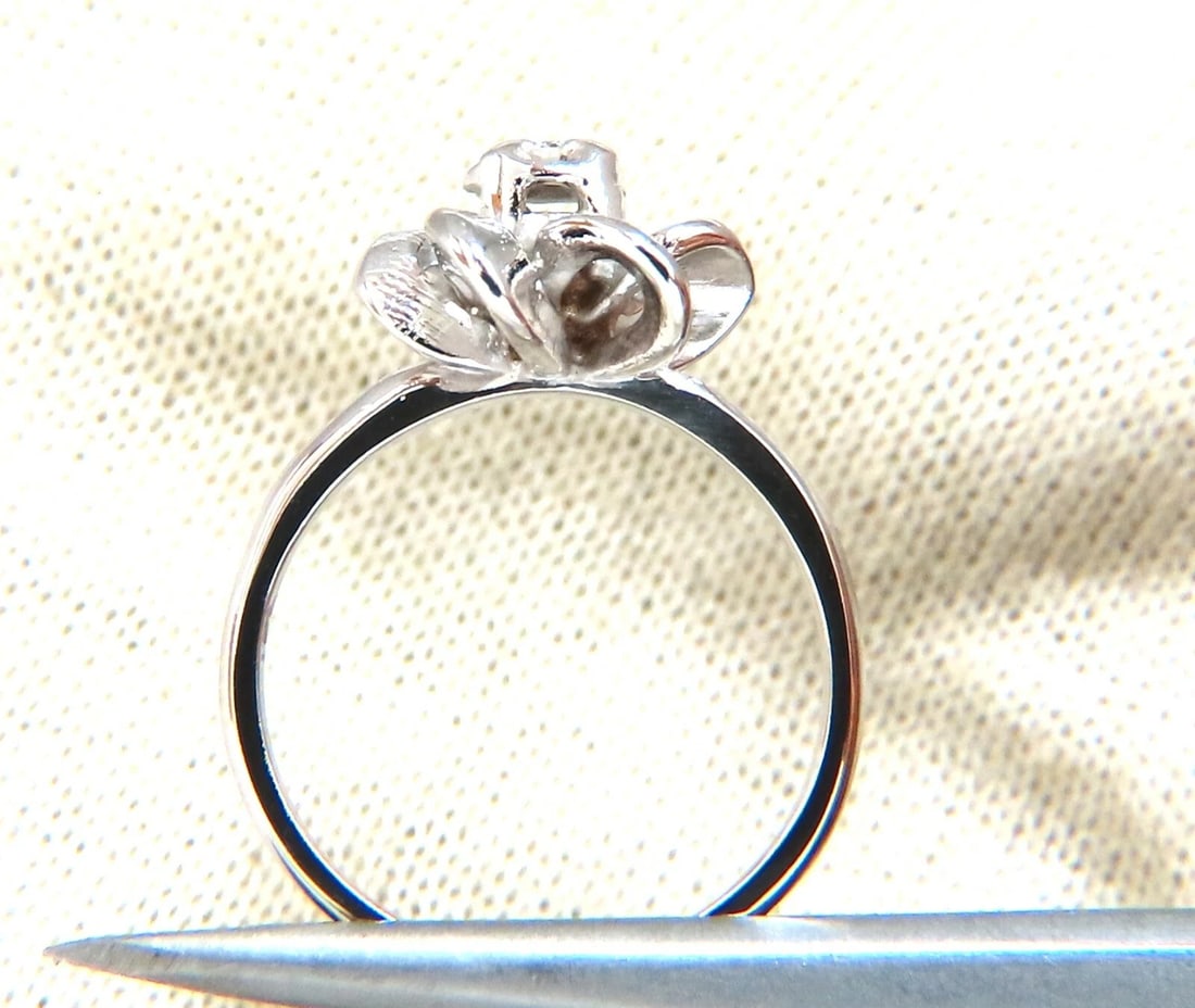 .02ct Natural Diamond Circular Bow Clover Ring 14kt** - 6