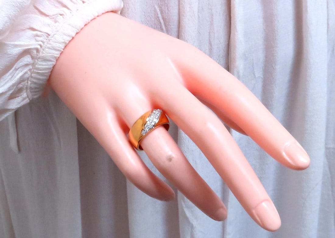 .26ct natural diamond slant band ring 14kt gold 12421** - 5