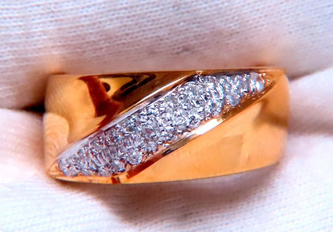 .26ct natural diamond slant band ring 14kt gold 12421** - 6