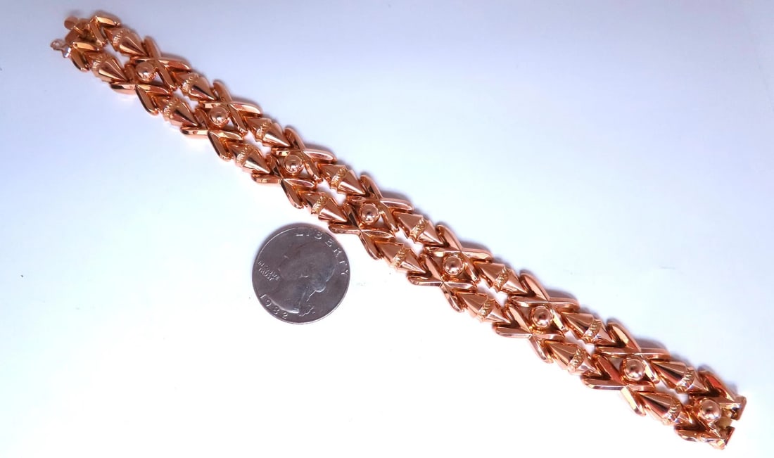 Retro Cosmopolitan Wide Cuff Bracelet 14kt Gold 12451** - 3
