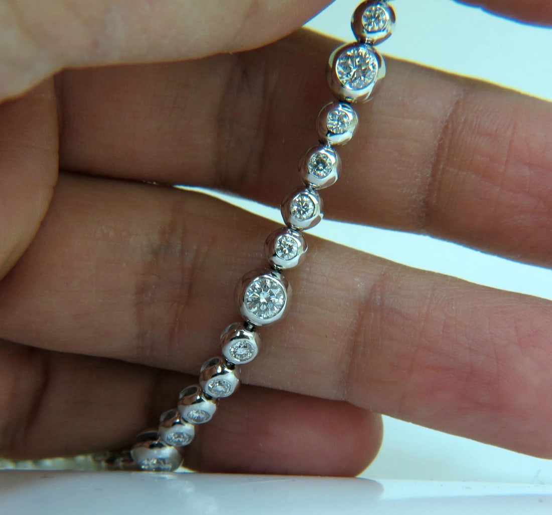 3.65CT NATURAL DIAMONDS TENNIS BRACELET 14KT FLUSH** - 9
