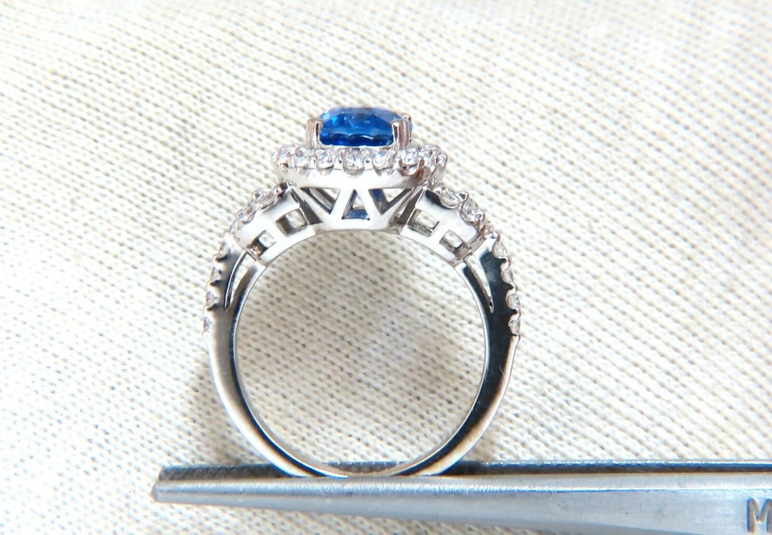 GIA Certified 3.30ct Natural No Heat Sapphire Diamond Ring Unheated 14 Karat** - 5