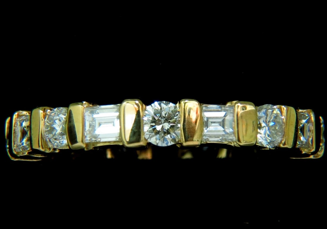 1.50CT NATURAL DIAMOND ETERNITY BAND BAGUETTE ROUNDS 14KT** - 2