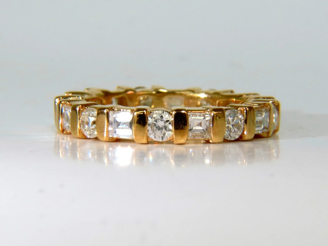 1.50CT NATURAL DIAMOND ETERNITY BAND BAGUETTE ROUNDS 14KT** - 5