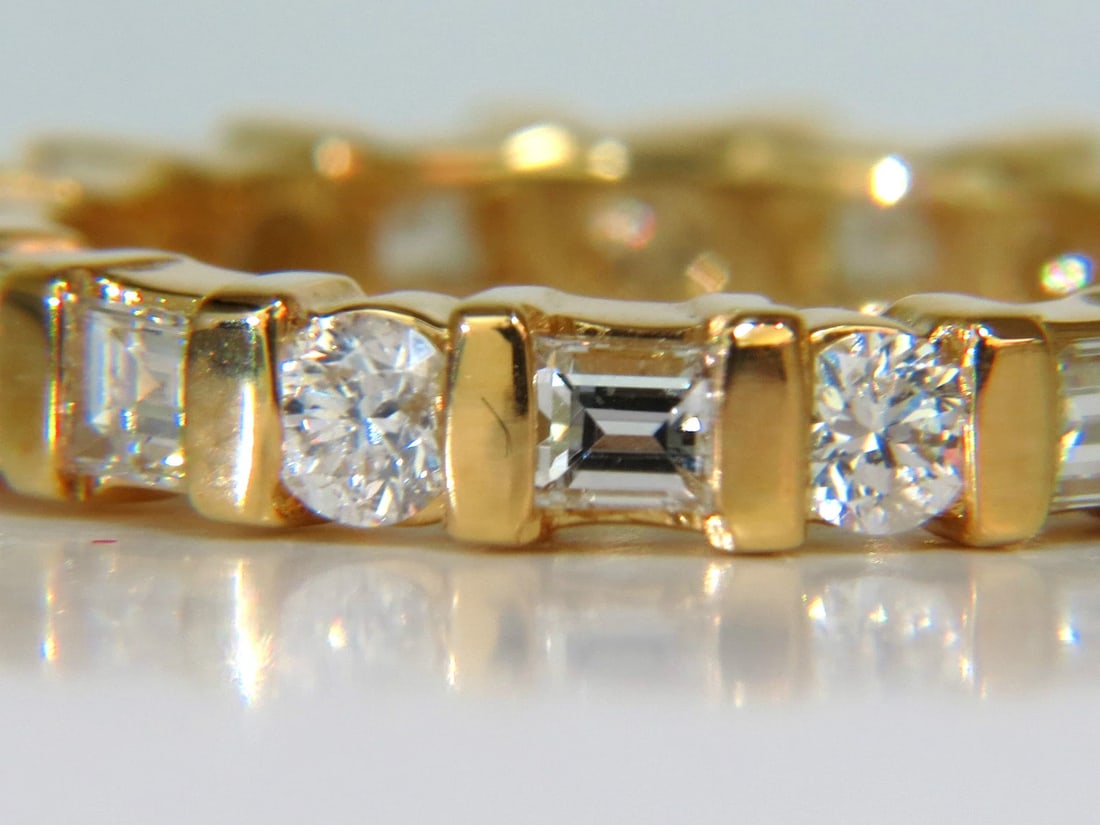 1.50CT NATURAL DIAMOND ETERNITY BAND BAGUETTE ROUNDS 14KT** - 6
