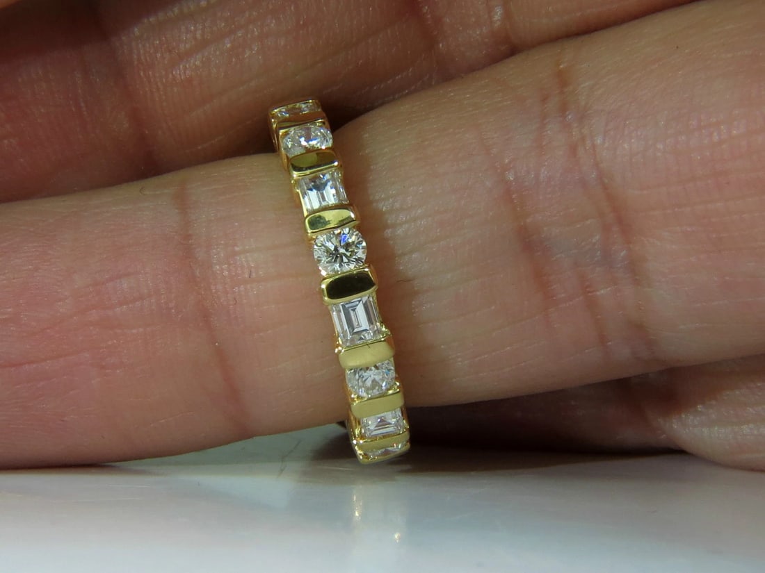 1.50CT NATURAL DIAMOND ETERNITY BAND BAGUETTE ROUNDS 14KT** - 8