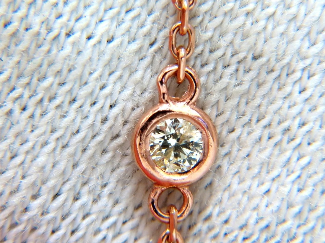 6.00ct Natural Briolette Diamonds Station Yard Necklace 14 Karat ** - 4
