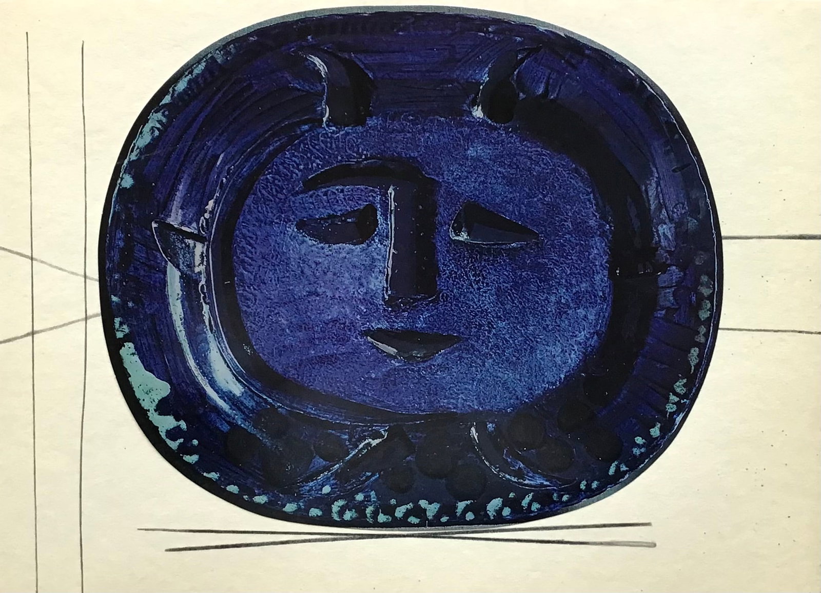 1950 Pablo Picasso Ceramics by Picasso 8: Title: 1950 Pablo Picasso Ceramics by Picasso 8 Description: Artist: Pablo Picasso Country: Spain Title: Ceramics by Picasso 8 Medium: Offset Lithograph Marks: Not signed, not numbered Paper size: Vel