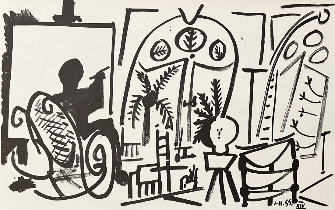 Picasso Sketchbook Carnet de la Californie Print # 3 dated 15/11/1955: Title: Picasso Sketchbook Carnet de la Californie Print # 3 dated 15/11/1955 Description: TiTitle: Untitled No 3 dated 15/11/1955 Artist: Pablo Picasso Country: Spain Medium: Offset print Marks: Not