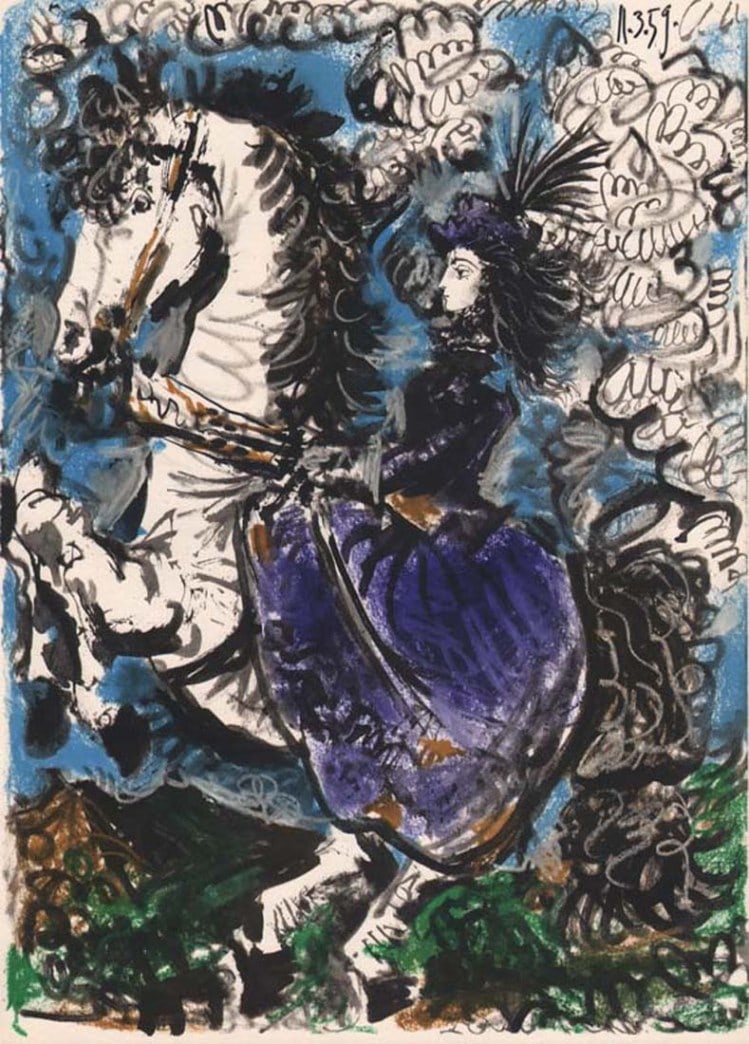 Picasso Toros y Toreros dated 11/3/59: Title: Picasso Toros y Toreros dated 11/3/59 Description: Artist: Pablo Picasso County: Spain Title: Toros y Toreros dated 11/3/59 Medium: Quadrichromie Paper size: On vellum 14.75 x 10.50 inch Publis