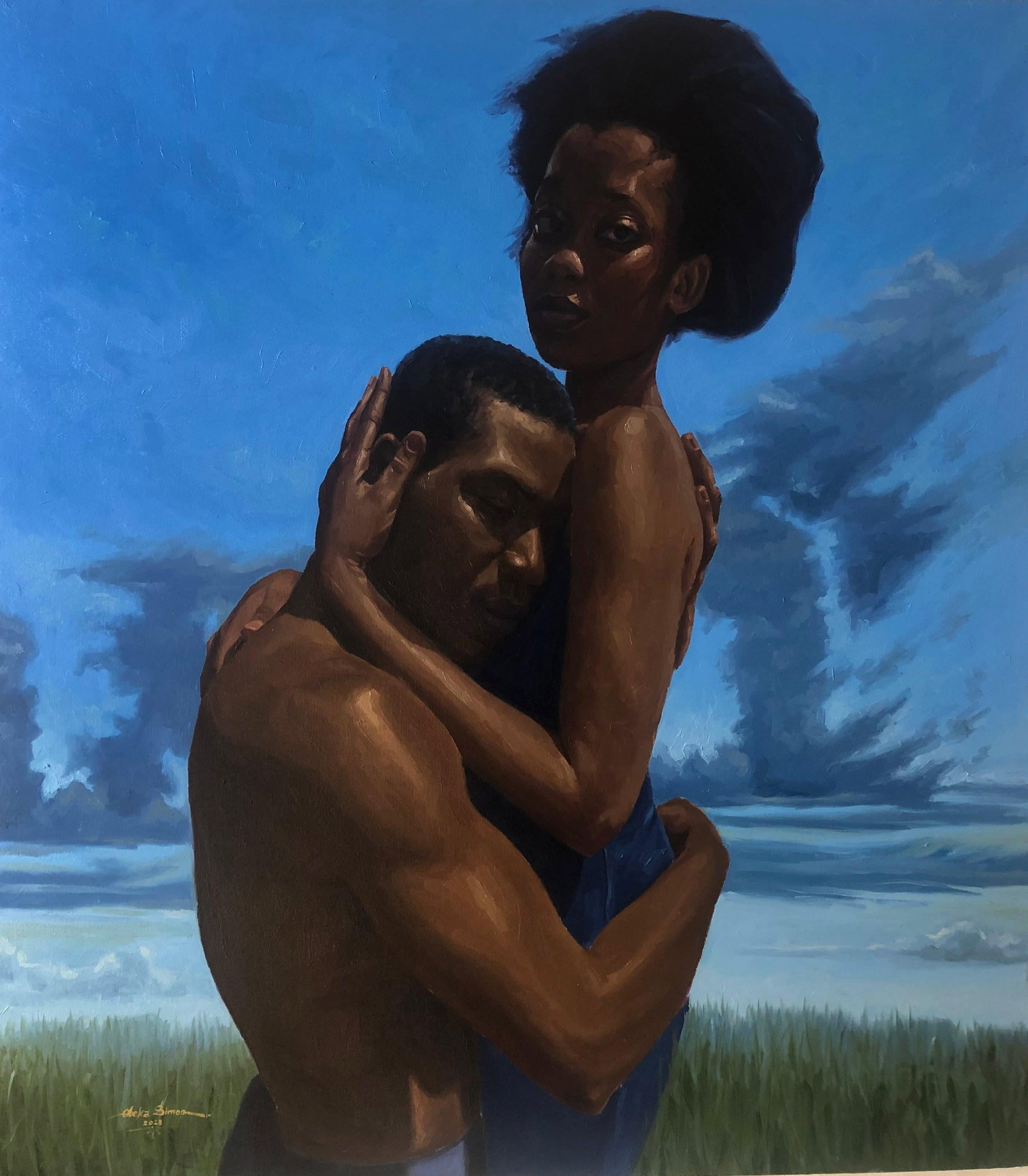 Simon Obeka, Nothing But Human - 21st Century, Contemporary, Figurative, Passionate Hug, Love, 2023 - 11