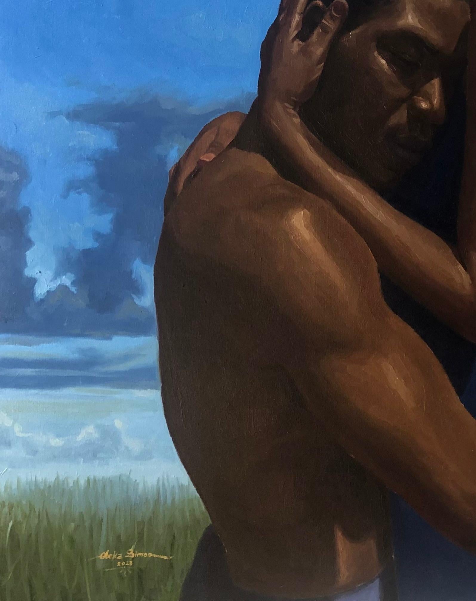 Simon Obeka, Nothing But Human - 21st Century, Contemporary, Figurative, Passionate Hug, Love, 2023 - 14
