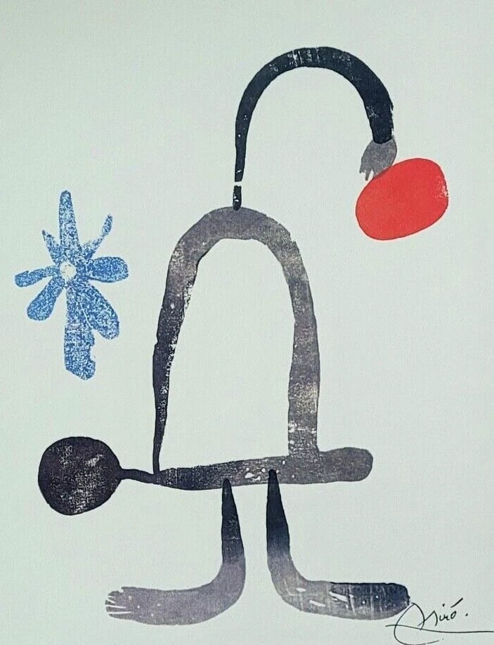 JOAN MIRO + 1971 BEAUTIFUL SIGNED PRINT MOUNTED AND FRAMED 11x14in + BUY NOW!! - 2