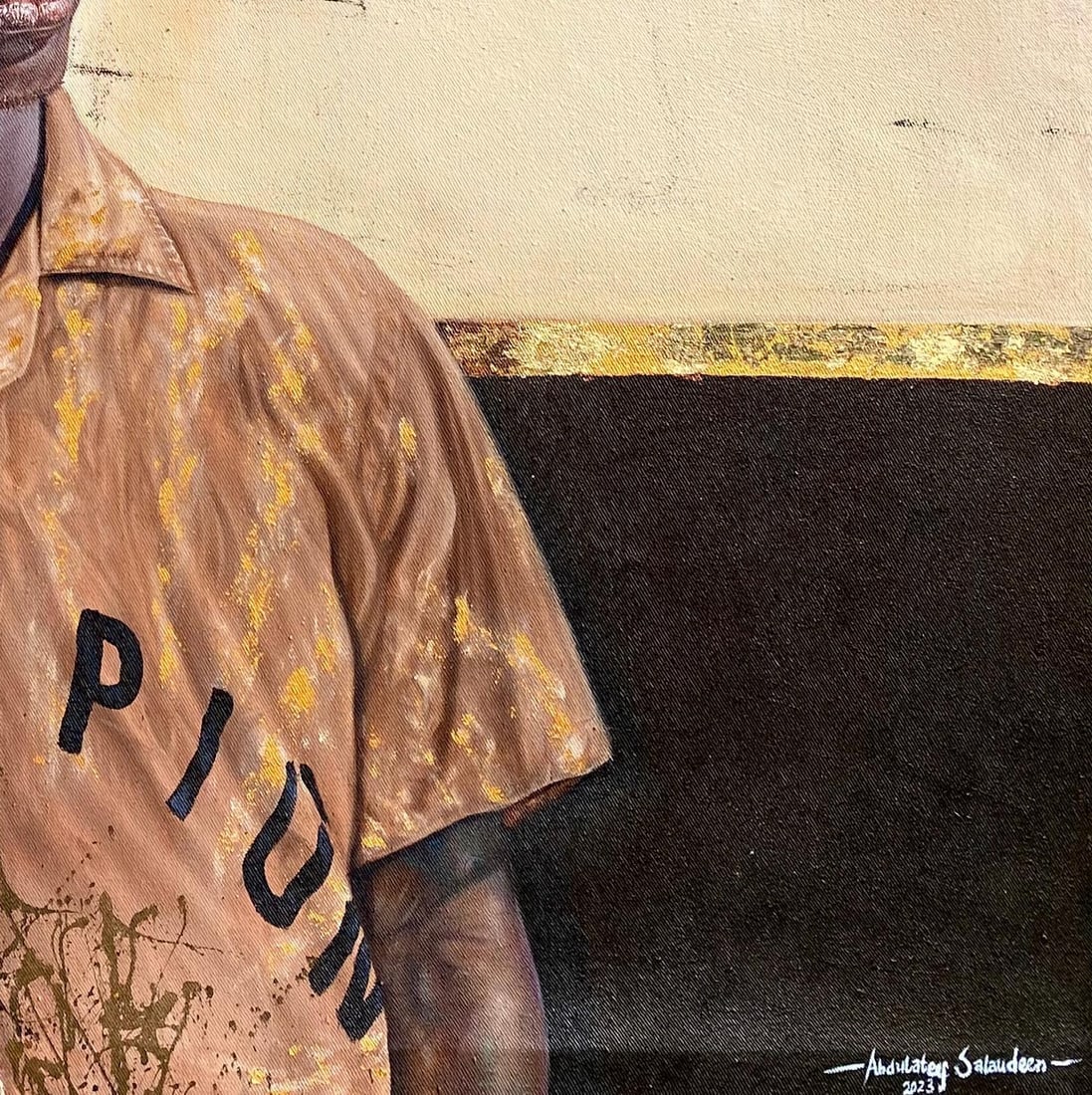 Abdulateef Salaudeen, Phone Conversation - 21st Century Contemporary, Expressionist, Men, Earth - 2
