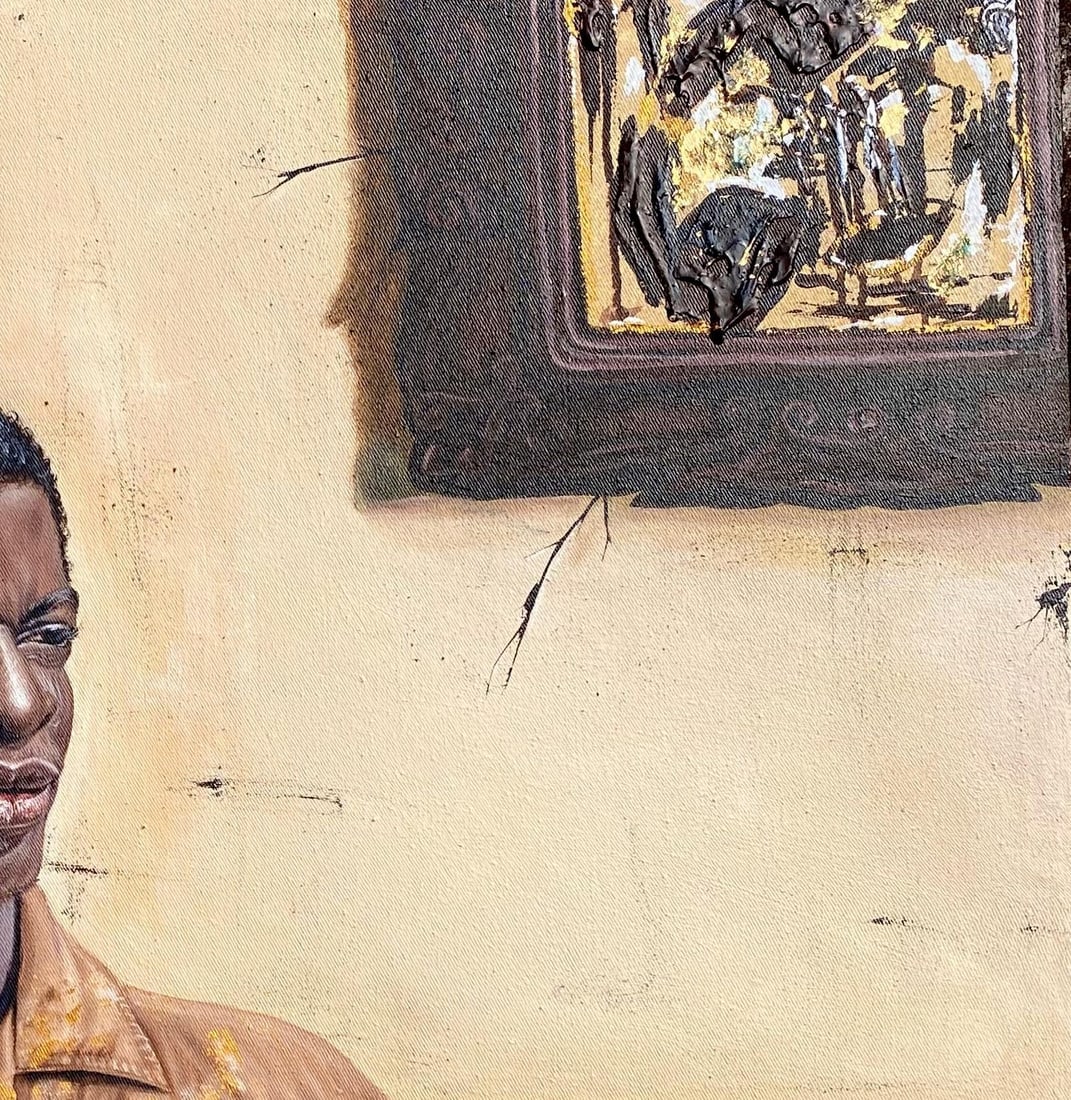 Abdulateef Salaudeen, Phone Conversation - 21st Century Contemporary, Expressionist, Men, Earth - 6