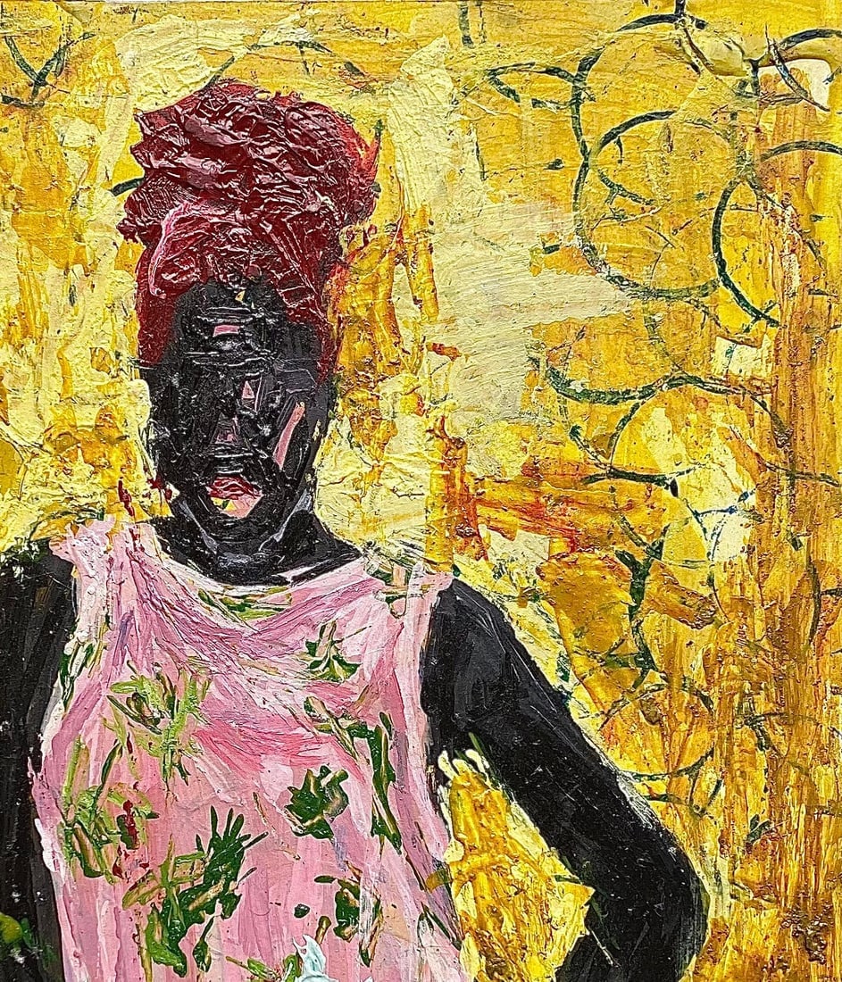 Agbalaya Abdulahi Opeyemi, Once Given a White Rose 3 - 21st Century Contemporary, Impasto, Acrylic, - 12