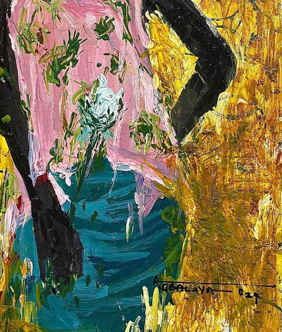 Agbalaya Abdulahi Opeyemi, Once Given a White Rose 3 - 21st Century Contemporary, Impasto, Acrylic, - 2
