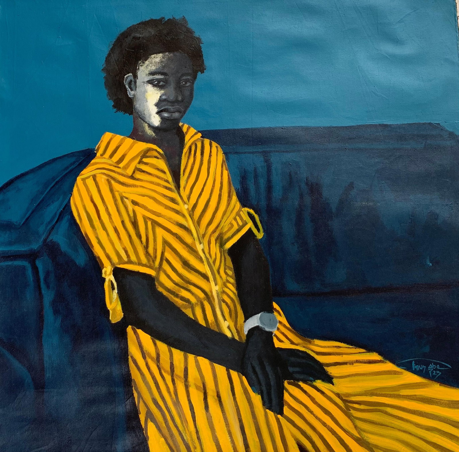 Aba Linus, Still Waiting In Silence - 21st Century, Contemporary, Figurative Portrait, Love, 2023 - 4