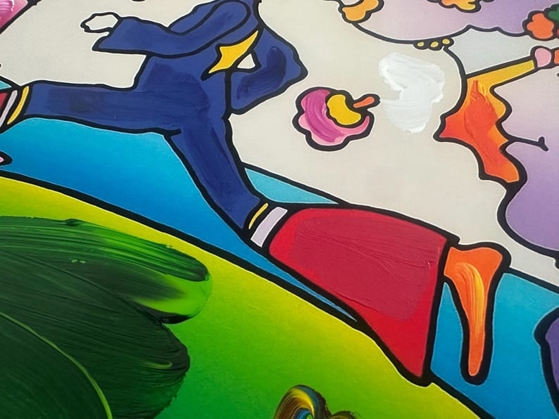 Peter Max Acrylic Painting HAND Painted & Signed cosmic jumper One of a kind Artwork With COA - 5