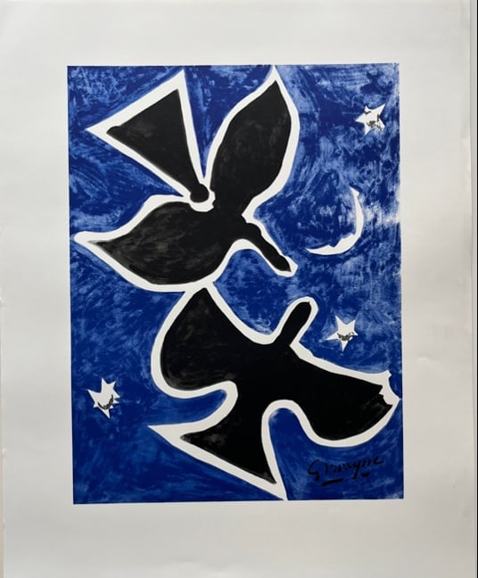 George Braque: Title:George Braque Description:Exhibition poster without the announcement, 1990s Dimensions:25 ½ X 33 1/3 In. Reserve: $25.00 Shipping: Domestic: Flat-rate of $20.00 to anywhere within the