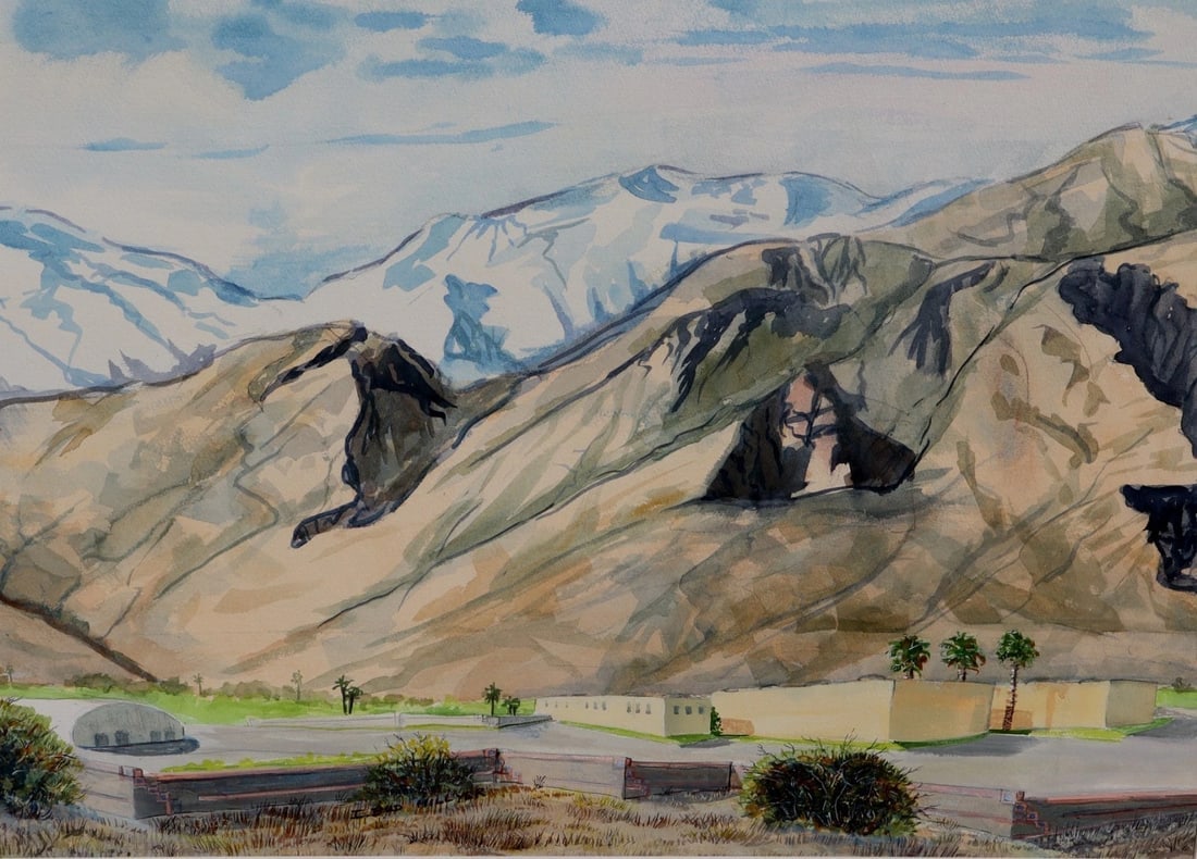 Ira Bartholomy "Bud" Hillyer Palm Springs Mountains 2001 Original Watercolor - 3