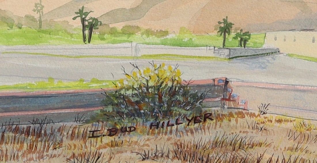 Ira Bartholomy "Bud" Hillyer Palm Springs Mountains 2001 Original Watercolor - 4