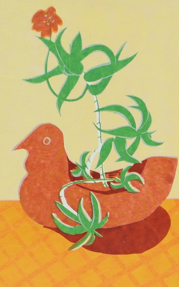 JO ANN ROSENDO California Modern Serigraph "El Pollo" Ceramic Chicken 37/50 - 4