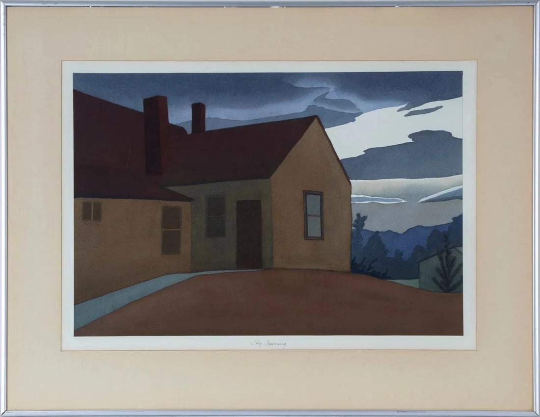 LORI SLATER California watercolor House and Sky (1 of 5)