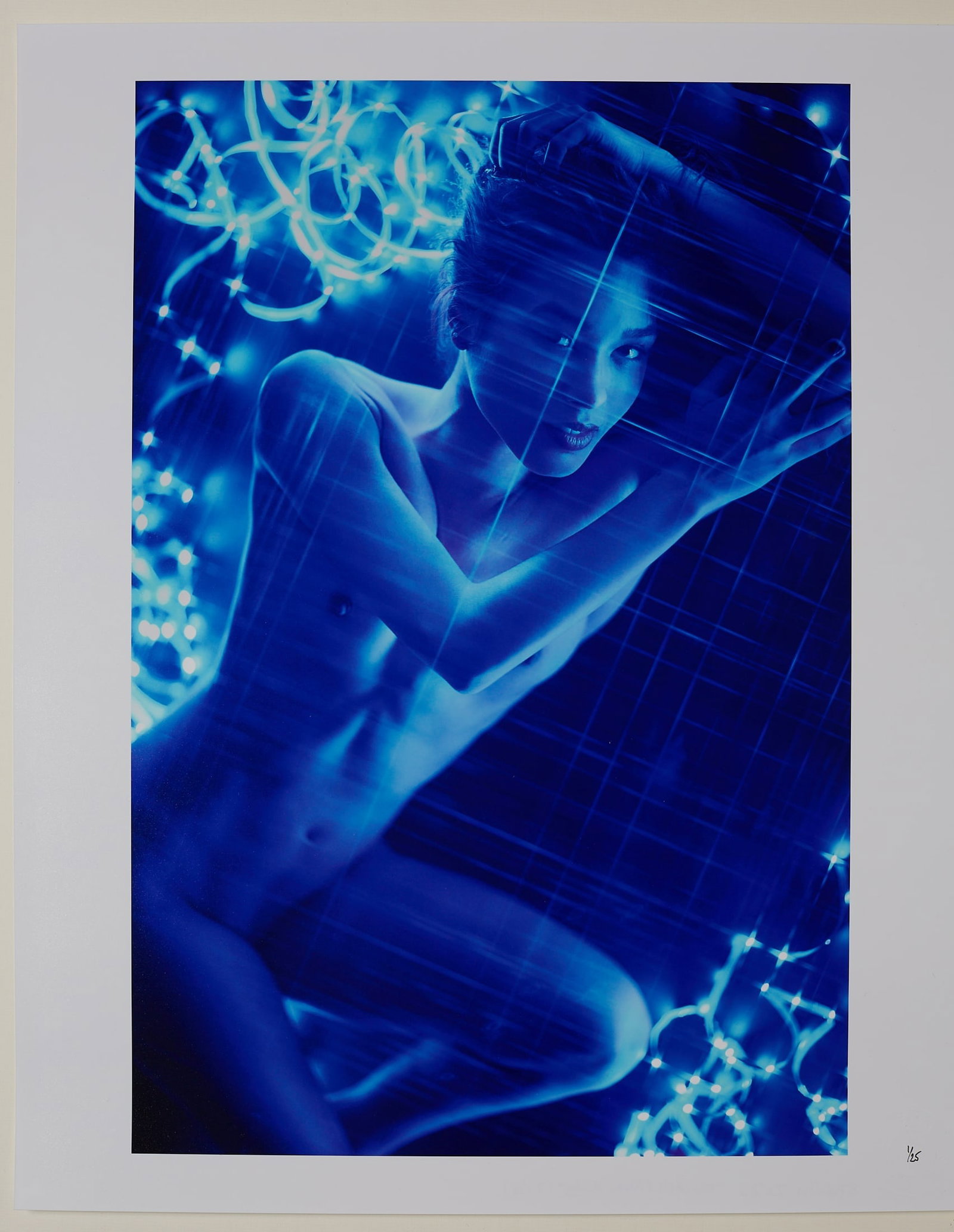 Electric Blue: Artist: Spiros Politis(1969-) Title:Electric Blue Date/Period:2026 Materials:photography Size:20" x16" Description:"Electric Blue" (2026)Synth Futura- a 1980s fantasy, shot in 2026.C-type print of