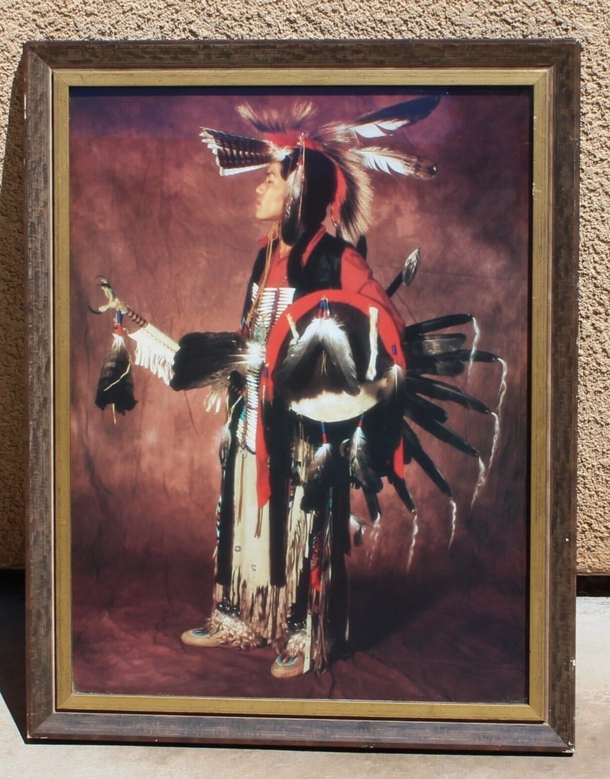 Navajo Indian in Traditional Costume Limited Edition Poster Print Circa 2000 - 2