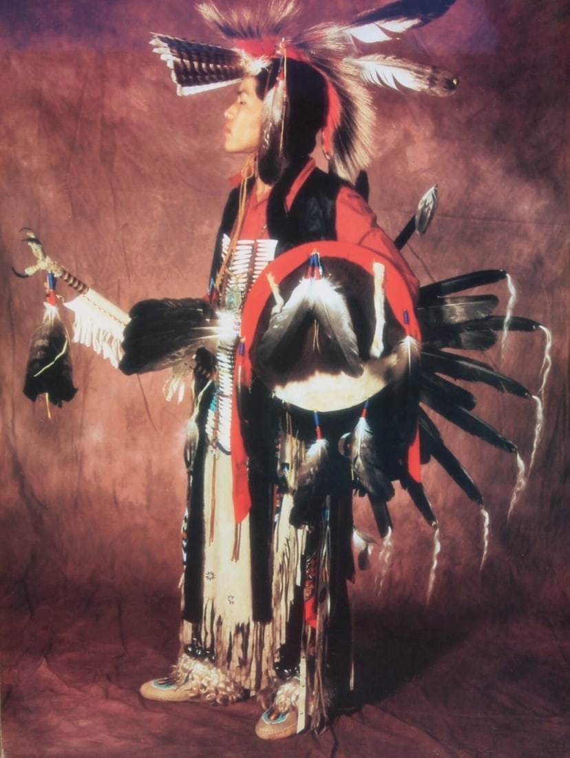 Navajo Indian in Traditional Costume Limited Edition Poster Print Circa 2000 - 3