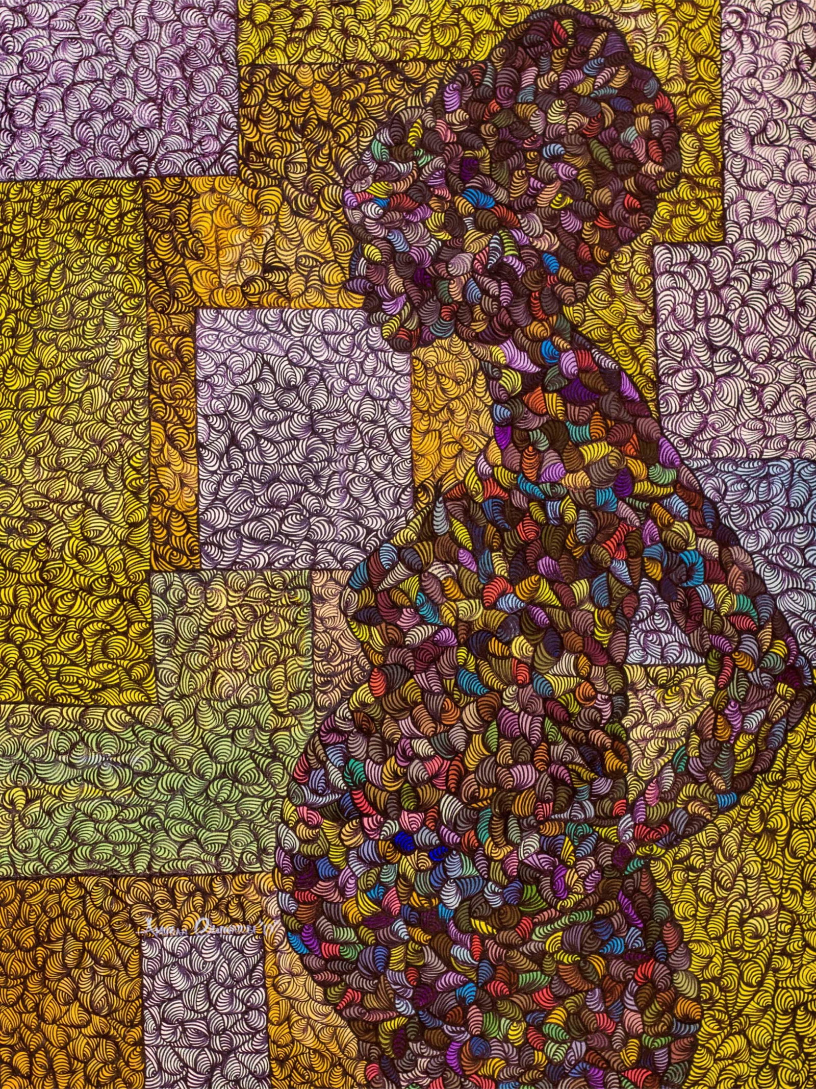 Oluwatobiloba Amusan, Expectation - 21st Century, Contemporary, Figurative, Collage, Pregnant Woman, - 5