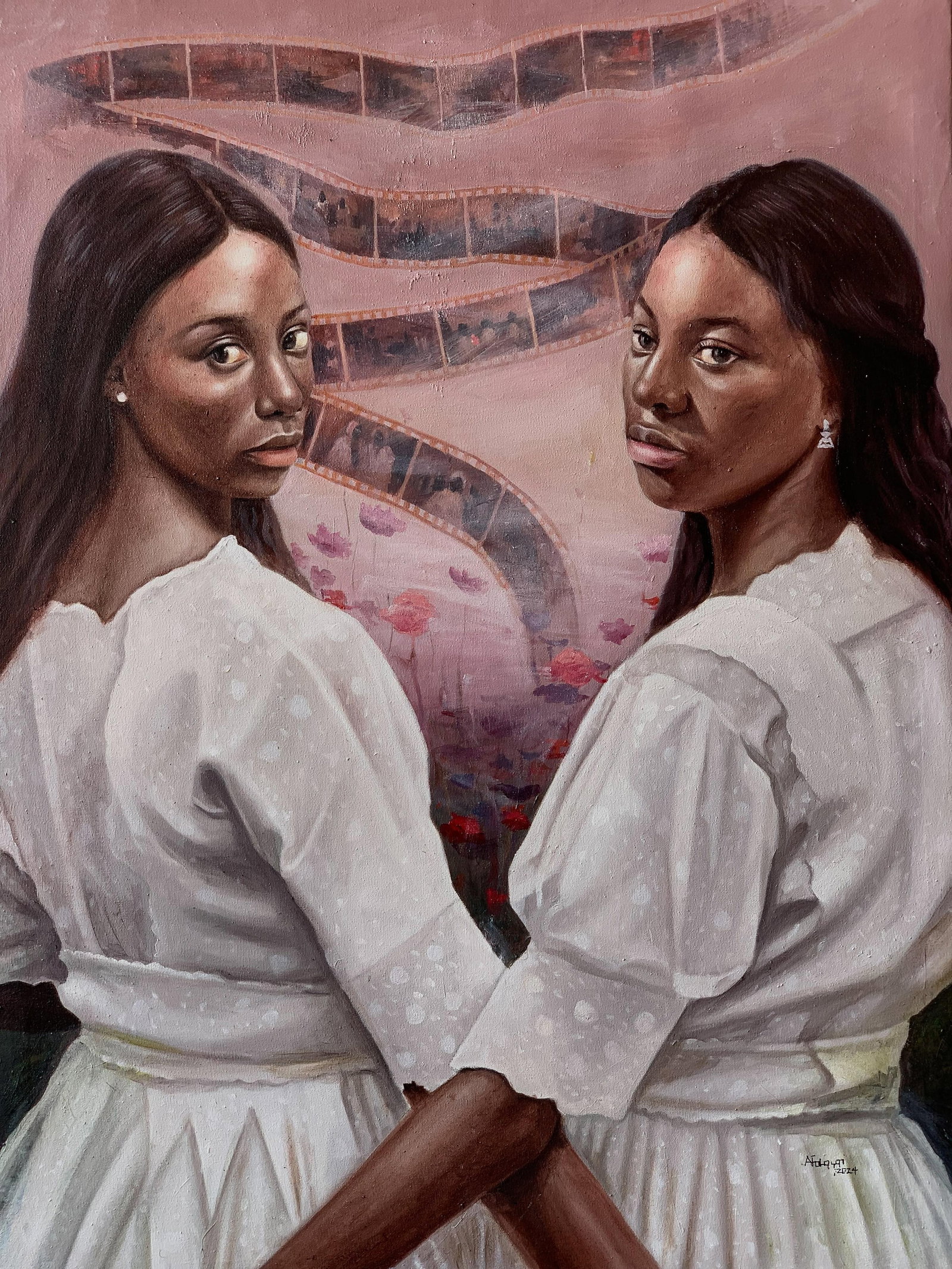 Afolayan Emmanuel, Unfurling the Past - 21st Century, Contemporary, Figurative Portrait, Oil, Women, - 4