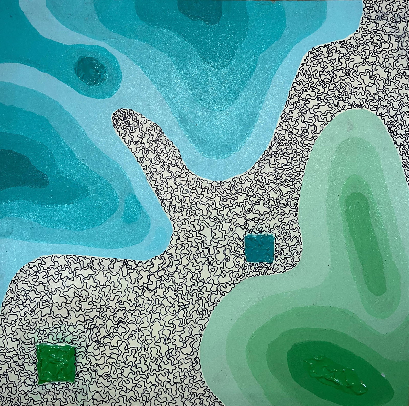 Dunmade Ayegbayo, Two Kinds of Life 1 - 21st Century, Contemporary, Abstract Painting, Acrylic, 2024 - 4