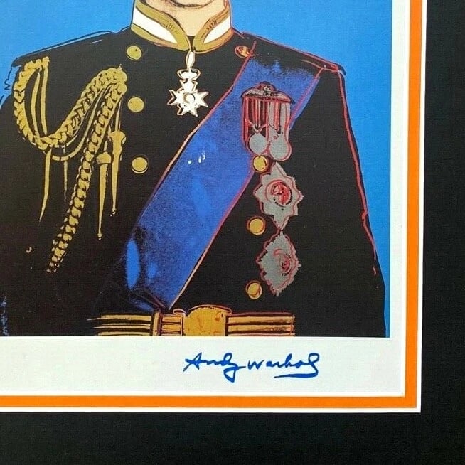 ANDY WARHOL GORGEOUS 1984 SIGNED PRINCE CHARLES PRINT MATTD TO BE FRAMED 11X14 - 2