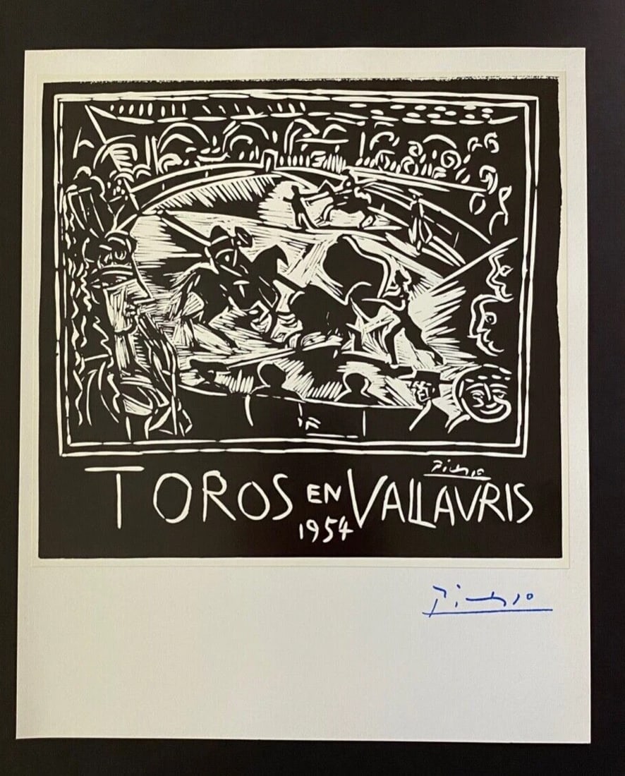 PABLO PICASSO 1971 PRINT + SIGNED + TOROS + FRAMED ART - 2