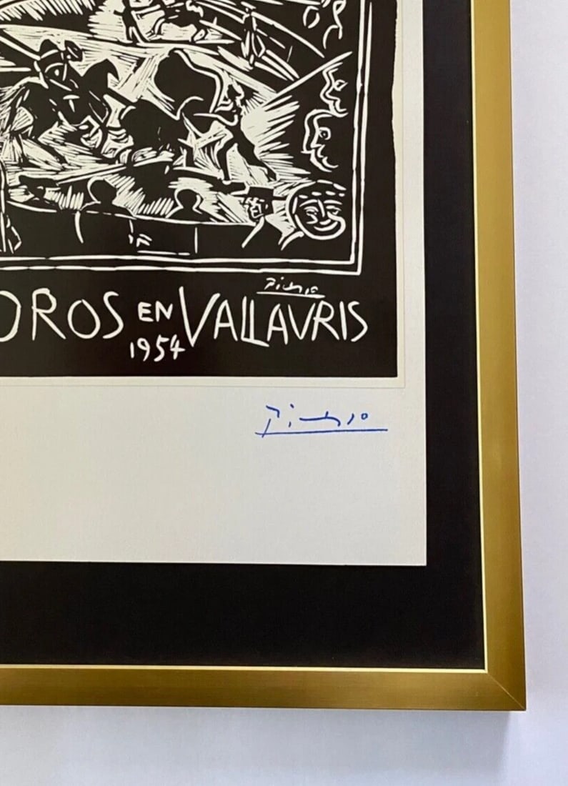 PABLO PICASSO 1971 PRINT + SIGNED + TOROS + FRAMED ART - 3