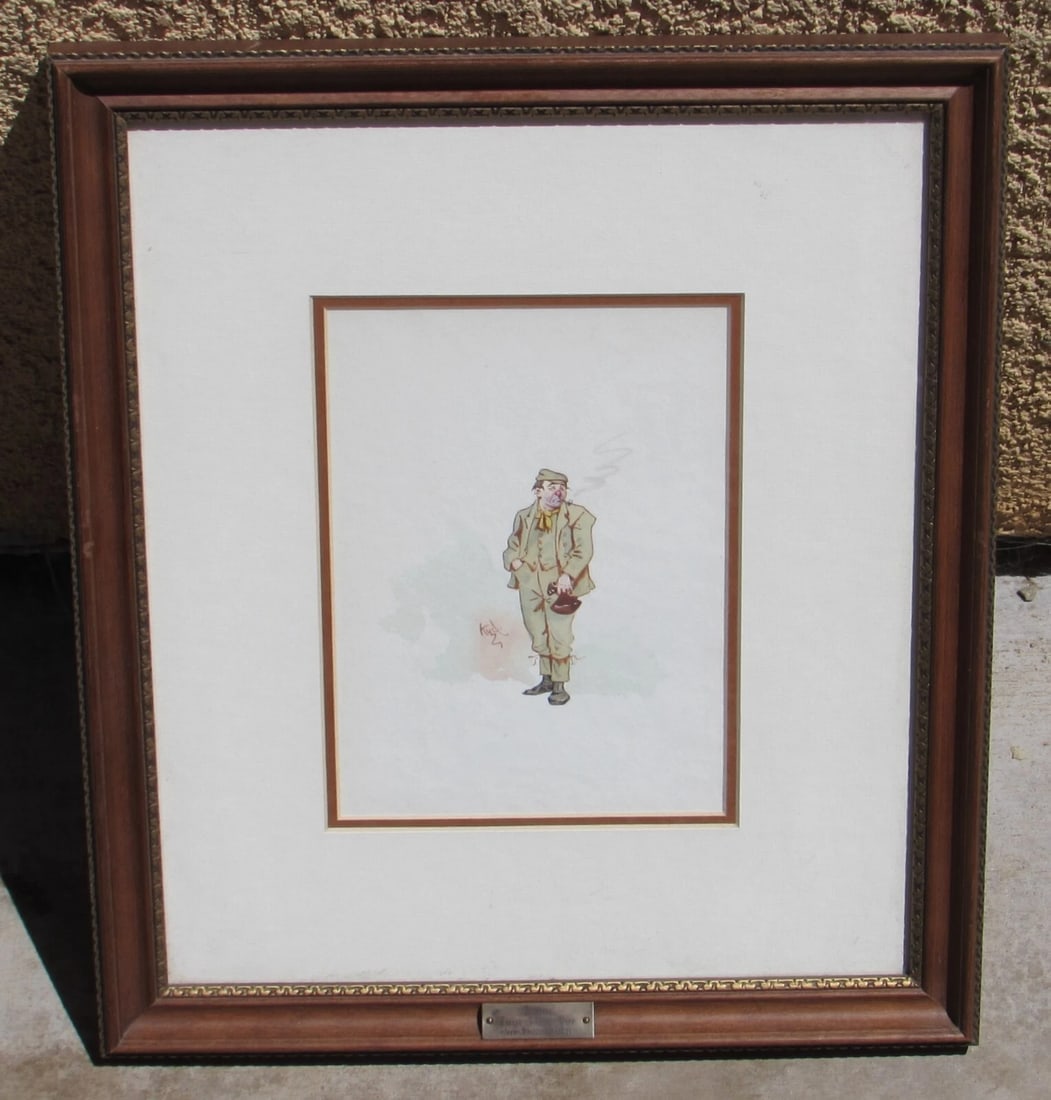 JOSEPH CLAYTON CLARK Original 19th Century Watercolor DURDIES Dickens Character - 9