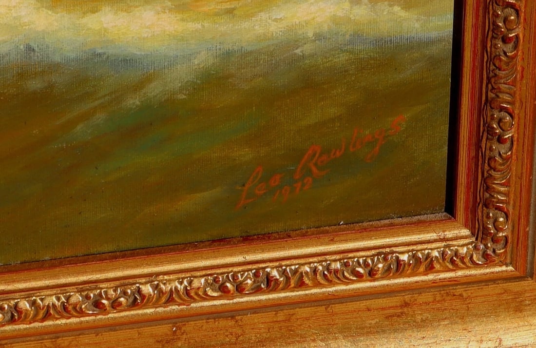 LEO RAWLINGS British Ship on the High Seas original oil painting 1972 - 6
